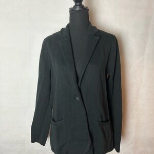 J. Crew Black Blazer with Tailored Structure and Notched Lapels
